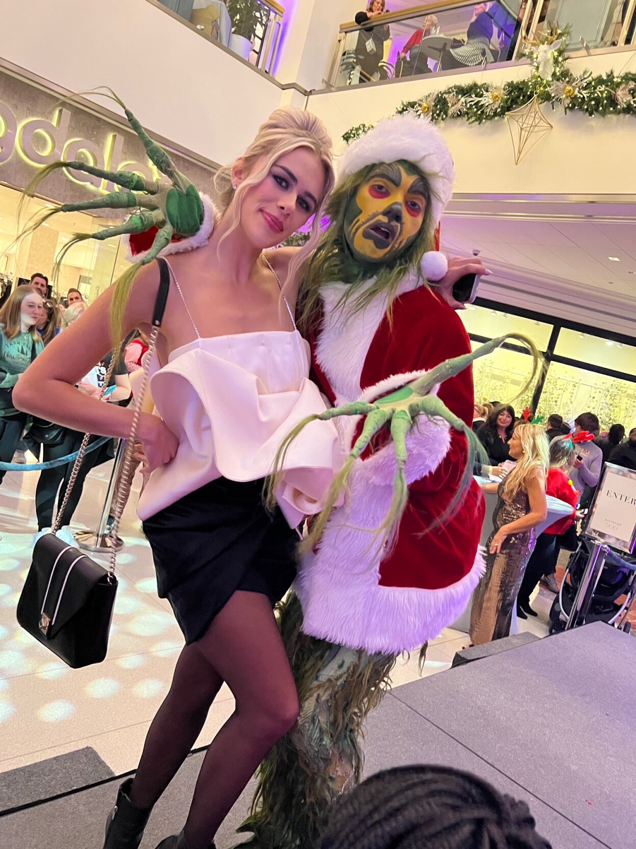 900 Shops' Taylor Stucker and The Grinch. | Photo Candace Jordan