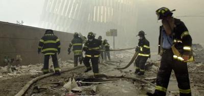 Brave firefighters in the aftermath of 9/11, a glimpse of hell.