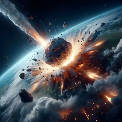 (AI- generated image of meteorite by myshoun from Pixabay)