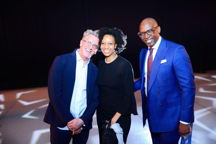 Artistic Director Ashley Wheater with Nichelle and Willie Mayberry. (Photo by Sean Su, @PurplePhotoCo)