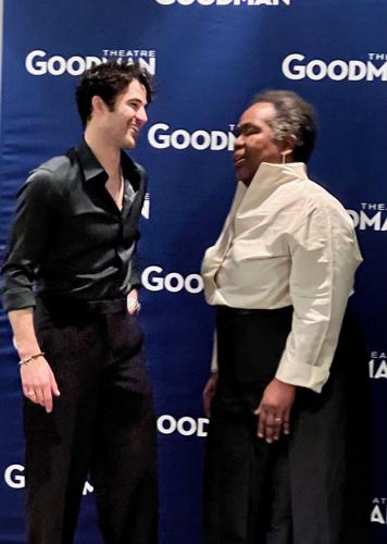 Darren Criss with Willa J. Taylor, Goodman's Director of Education and Community Engagement.