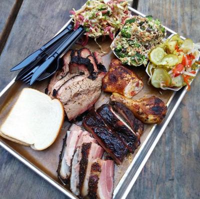 Green Street Smoked Meats platter of meat and sides. Photo submitted by Sang Kim.