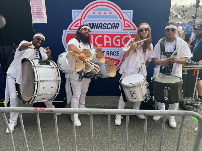 Drum band that helped introduced drivers on Sunday, July 7. (Photo Candace Jordan)