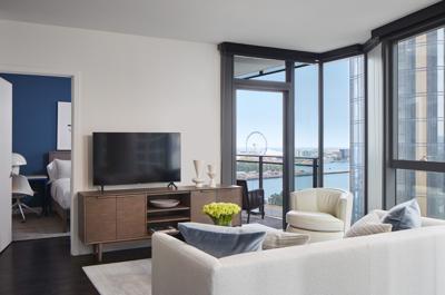First residents move into Cascade, a luxury apartment development in Lakeshore East. Shown here, a 2 bedroom unit. (Photo by David Burk)