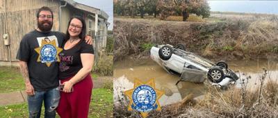 Photo: California family rescues woman from overturned, submerged vehicle