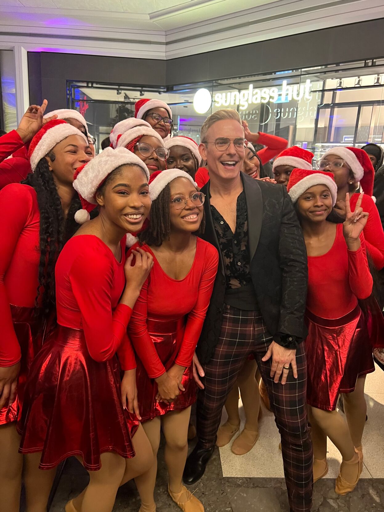 NBC Chicago's Matt Rodrigues with Forward Momentum dancers. | Photo by Candace Jordan