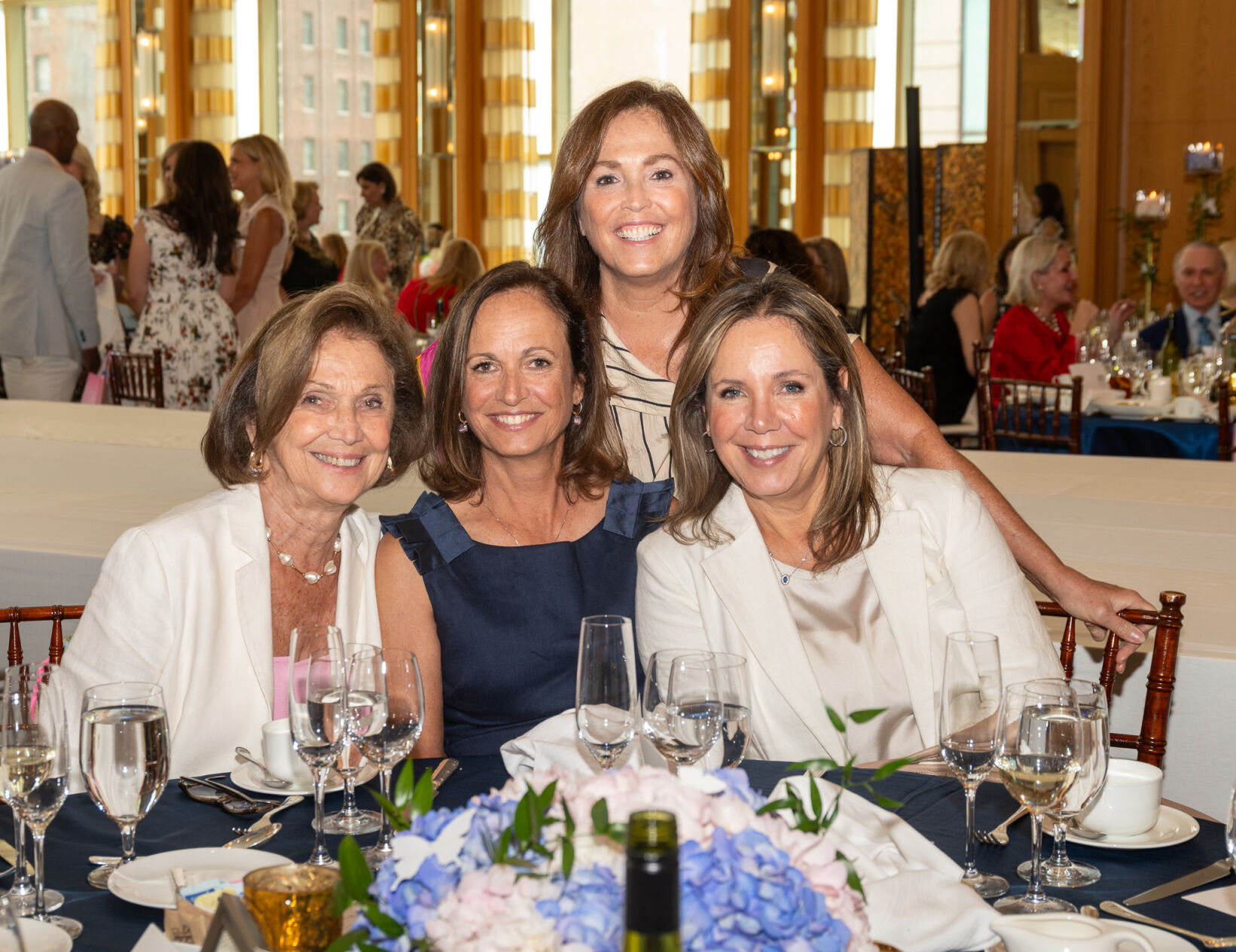 Myra Reilly (L) with friends and family.