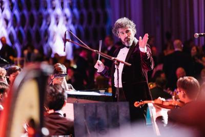 CYSO Music Director conducts the CYSO Symphony Orchestra during its record-breaking "Women in Music" gala at the Geraghty. (Photo by Kyle Flubacker)