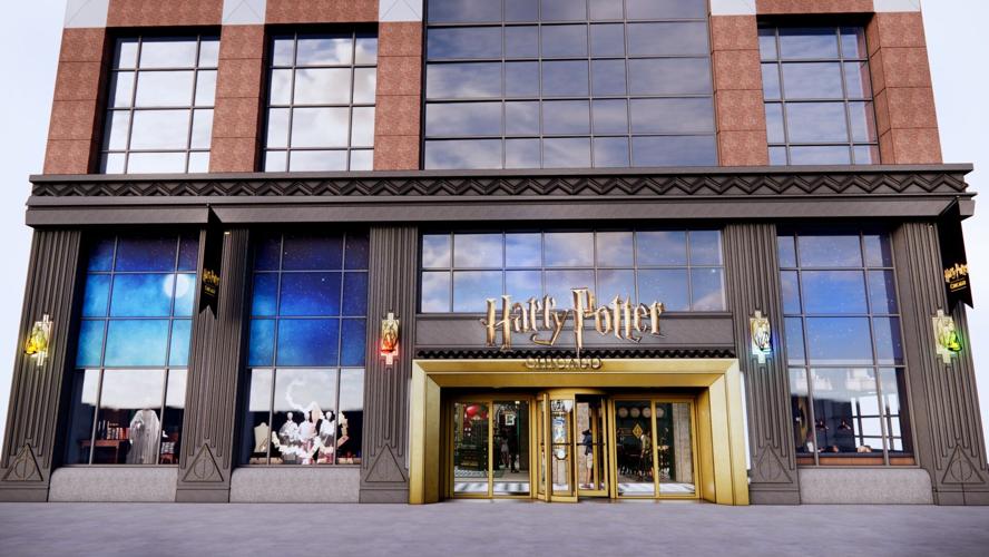 Harry Potter Shop Chicago front of store rendering. (Courtesy of Warner Bros. Discovery Retail)