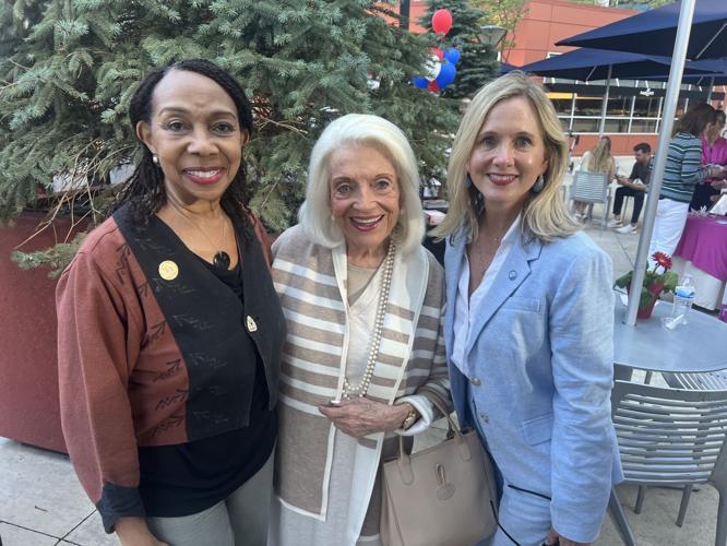 Illinois Supreme Court Justice Joy Cunningham, Elizabeth Bertucci and Cook County Commissioner Bridget Degnen. (Candace Jordan photo)