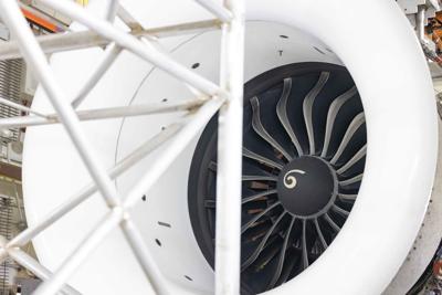CFM LEAP-1A engine undergoing dust testing – a key milestone in the validation of the more durable high-pressure turbine (HPT) hardware that was certified in December 2024.