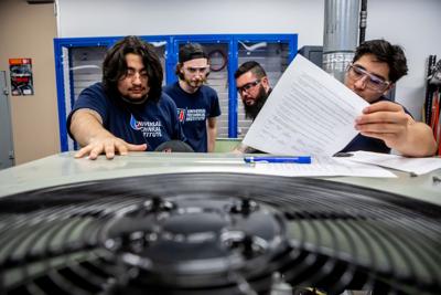 HVACR students studying at UTI-Austin.
