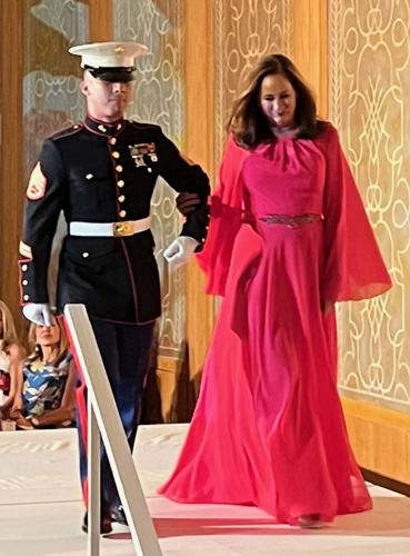 SC president Jean Antoniou wearing Neiman Marcus Michigan Avenue fashion in the SC DOT finale.