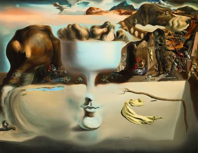 'Apparition of Face and Fruit Dish on a Beach,' 1938  Salvador Dalí. Wadsworth Atheneum Museum of Art, Hartford, Connecticut. © Salvador Dalí, Fundació Gala-Salvador Dalí / Artists Rights Society (ARS), New York, 2022 (Included in the Art Institute exhi...