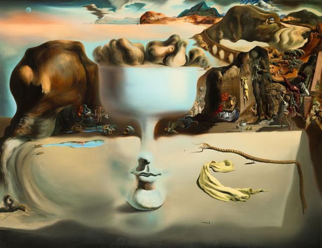 'Apparition of Face and Fruit Dish on a Beach,' 1938  Salvador Dalí. Wadsworth Atheneum Museum of Art, Hartford, Connecticut. © Salvador Dalí, Fundació Gala-Salvador Dalí / Artists Rights Society (ARS), New York, 2022 (Included in the Art Institute exhi...