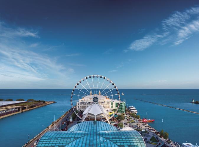 View of the Centennial Wheel on a clear Chicago day. Photo credit Navy Pier. Photo courtesy Navy Pier