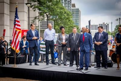 Dignitaries opening Thursday night's Chicago Auto Show and its newest street festival element.