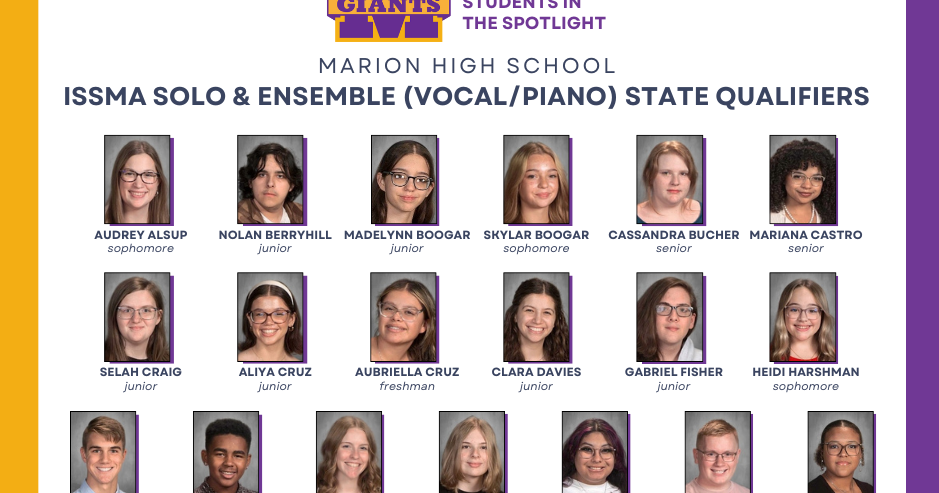 Dozens of Marion musicians advance to ISSMA’s Solo & Ensemble state competition