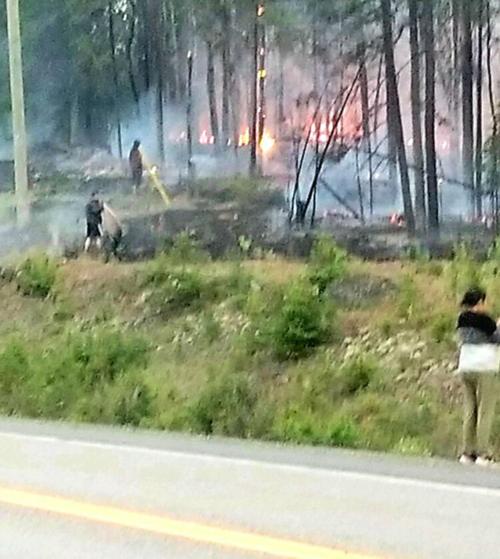 Wildfires amid thunderstorm activity
