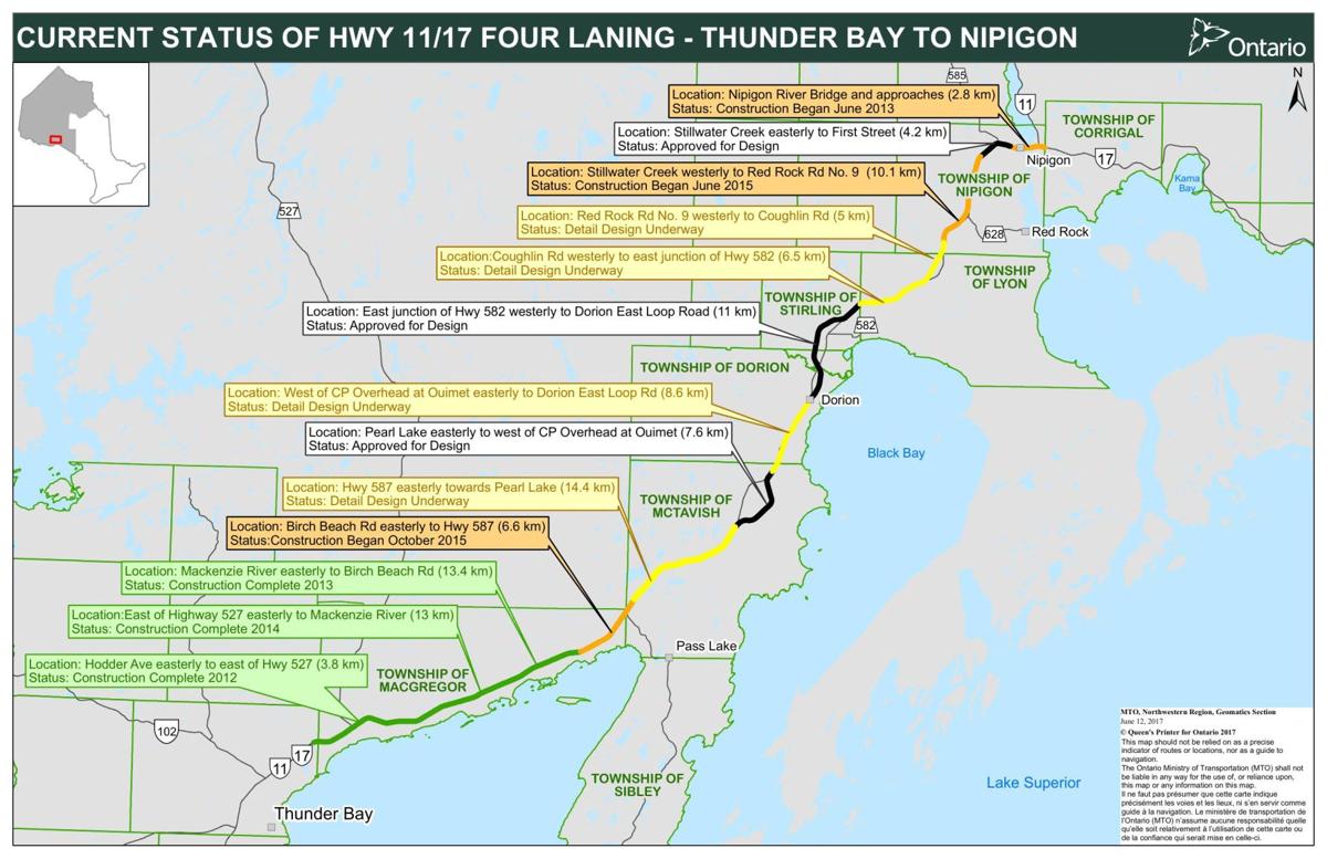 Highway 11 Ontario Map Highway 11/17 Four-Laning Map [Pdf] | | Chroniclejournal.com