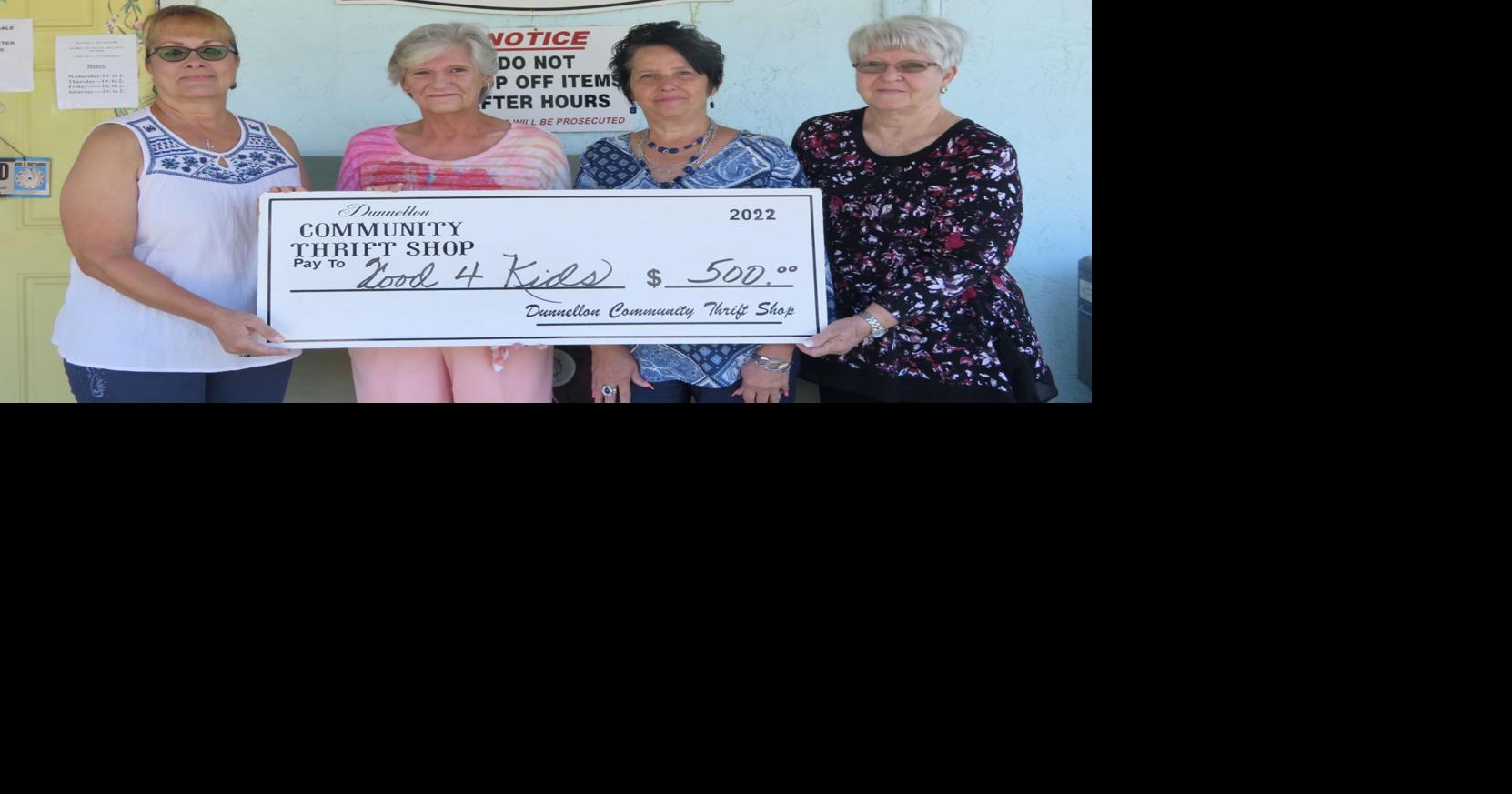 Dunnellon Community Thrift Shop donates to Food 4 Kids program, local