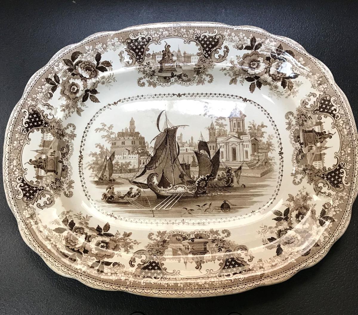 Large platter is an example of English transferware Real Estate
