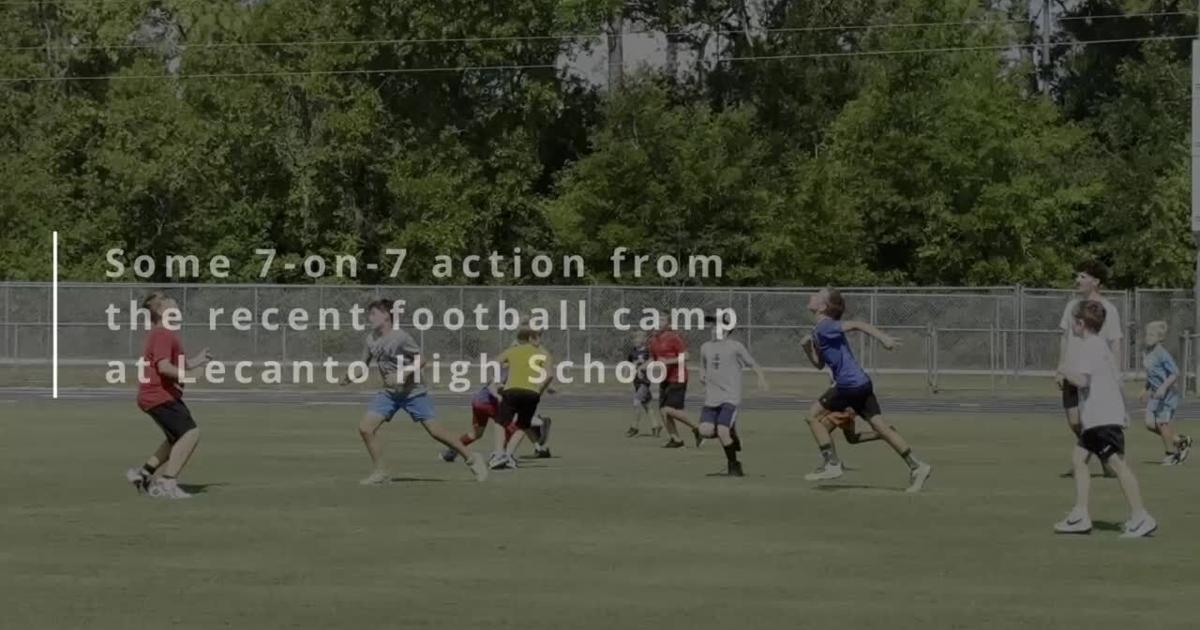 7-on-7 action from recent football camp at Lecanto
