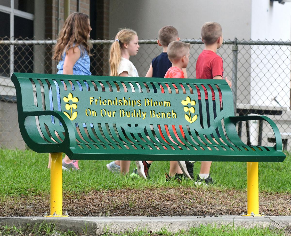 Buddy benches at Lecanto Primary School make making friends as simple