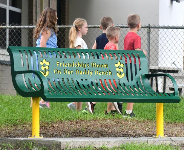 Buddy benches at Lecanto Primary School make making friends as simple