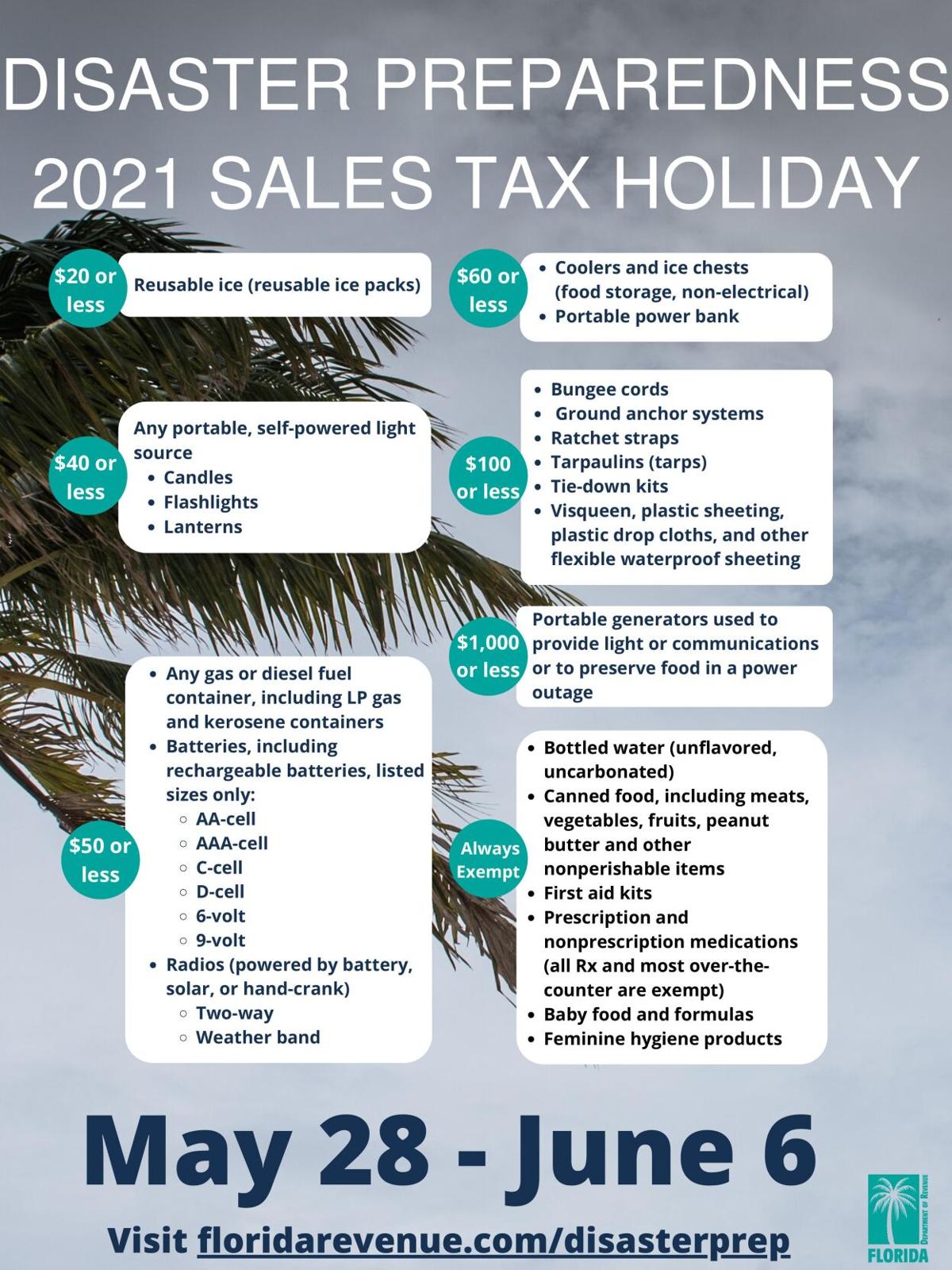 Disaster Preparedness Sales Tax Holiday Hurricane Guide