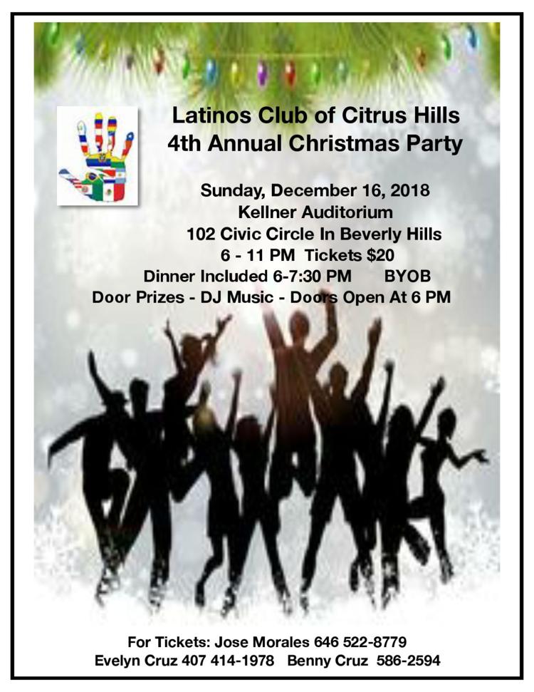 Latinos Club Hosts Christmas Party Calendar