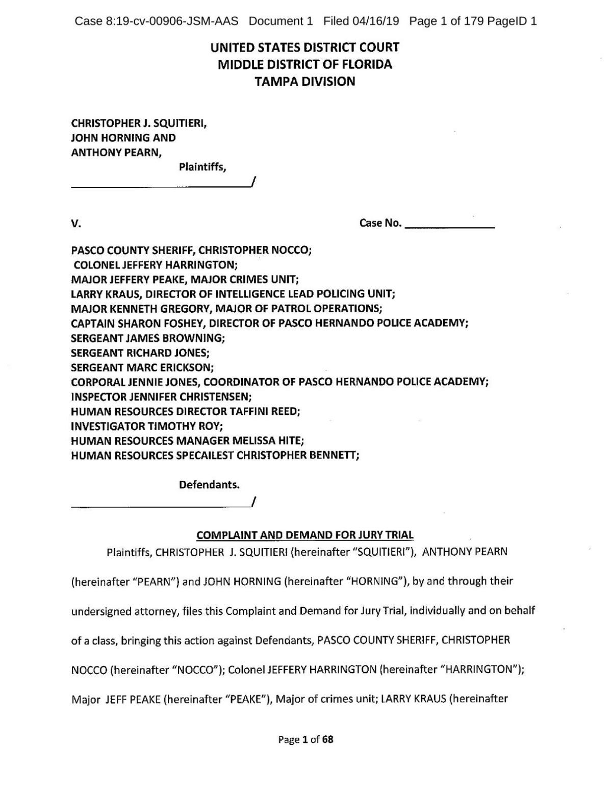 RICO Pasco County SO Lawsuit | Local News | chronicleonline.com
