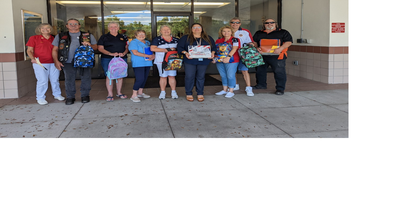 VFW Post 8189 Auxiliary donates school supplies Veterans