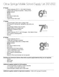 Fort Mccoy Florida Elementary School Supply List For 2022