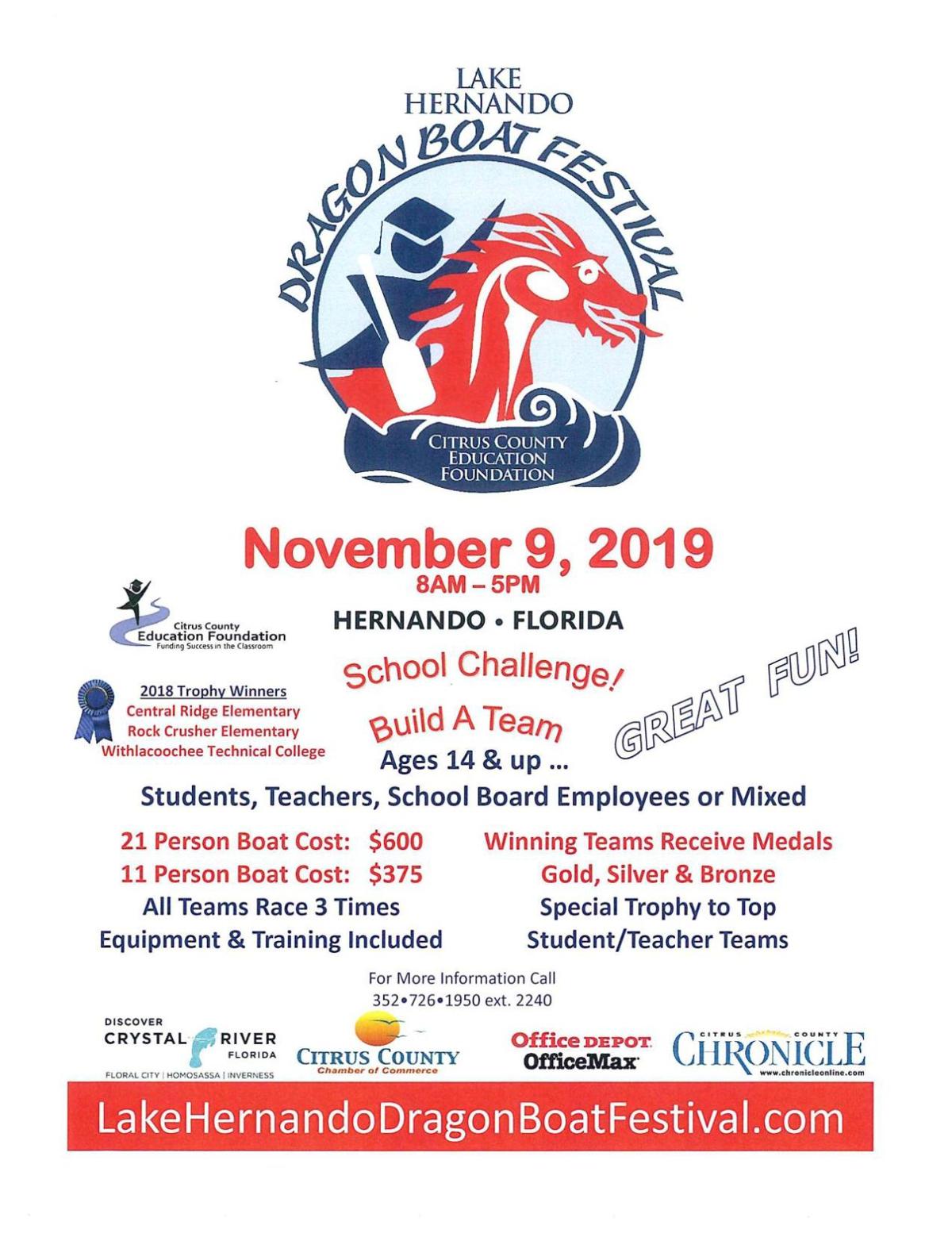 Lake Hernando Dragon Boat Festival Flyer Local News