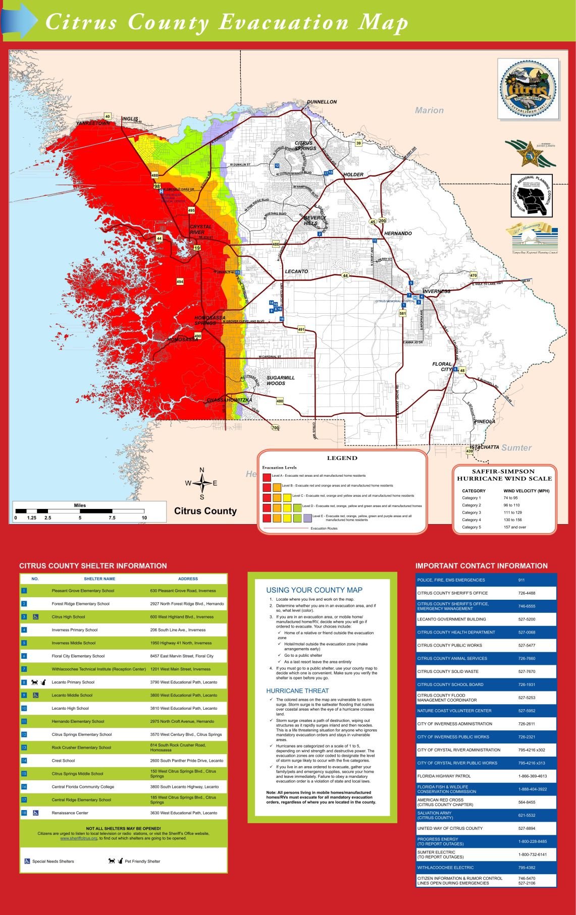 Citrus County Evacuation Map | Local News | chronicleonline.com