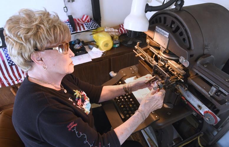Local couple use vintage dog tag machine to craft tags for veterans, first  responders and others, Local News