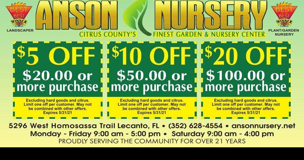 Anson Nursery Digital Coupon | | chronicleonline.com