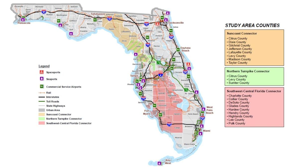 Printable Florida Toll Roads Map