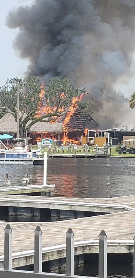 Riverside Resort photo of fire at Crump's landing