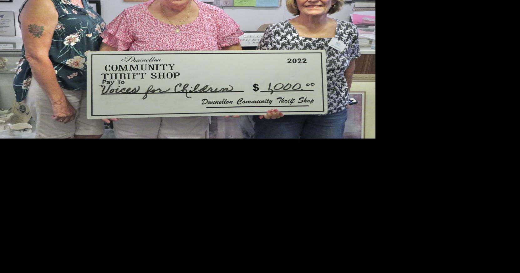 Dunnellon Community Thrift Shop donates to Voices for Children Local