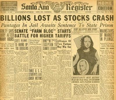 1929 Stock market crash
