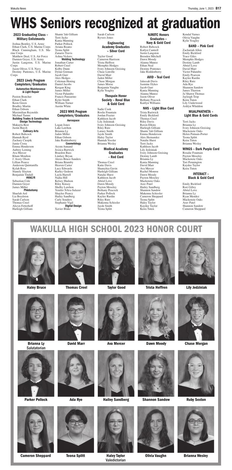 2023 Graduation Special Section Page B18 Wakulla News
