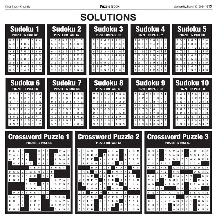 Puzzle Tab March 2024 Page G13 | e-Edition | chronicleonline.com