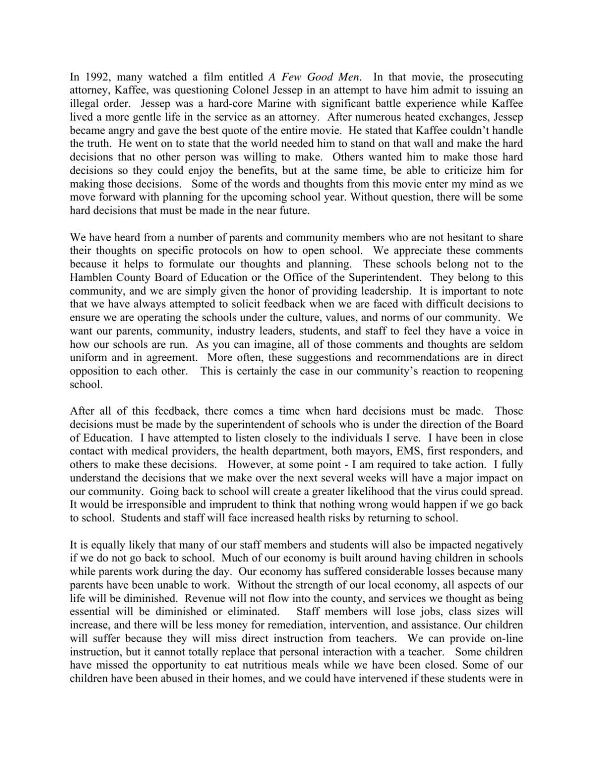 Parent Message Pdf Coronavirus News Citizentribune Com