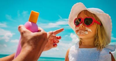 Sunscreen safety stock image