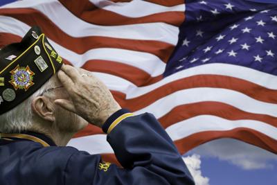 veteran salutes flag