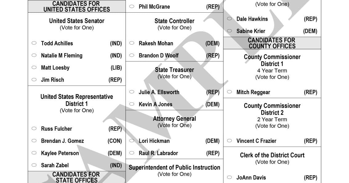 Notice Writing Practice NOTICE OF ELECTION SAMPLE BALLOTS | Legal Notices | clearwatertribune.com