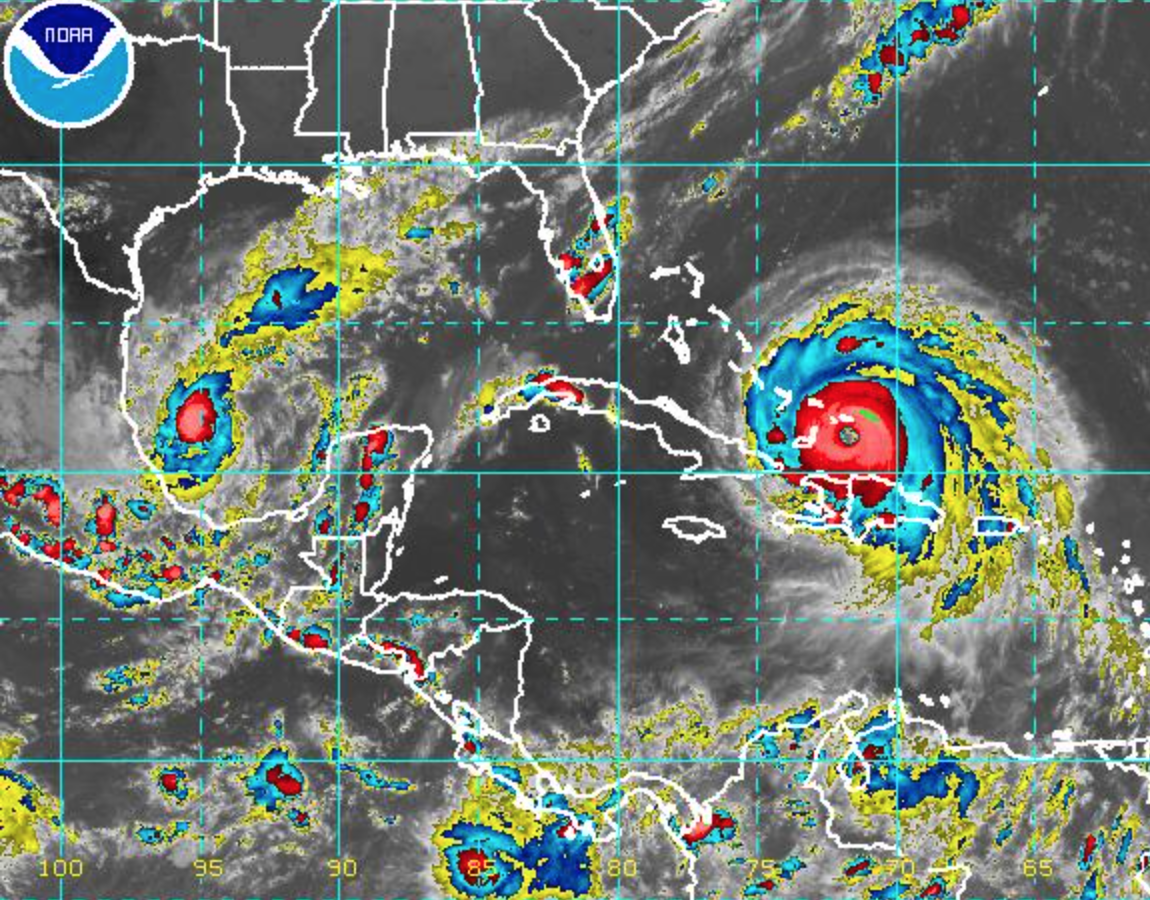 Hurricane Wilma struck Florida as a Category 3 storm on Oct. 24, 2005, image size:1150x900