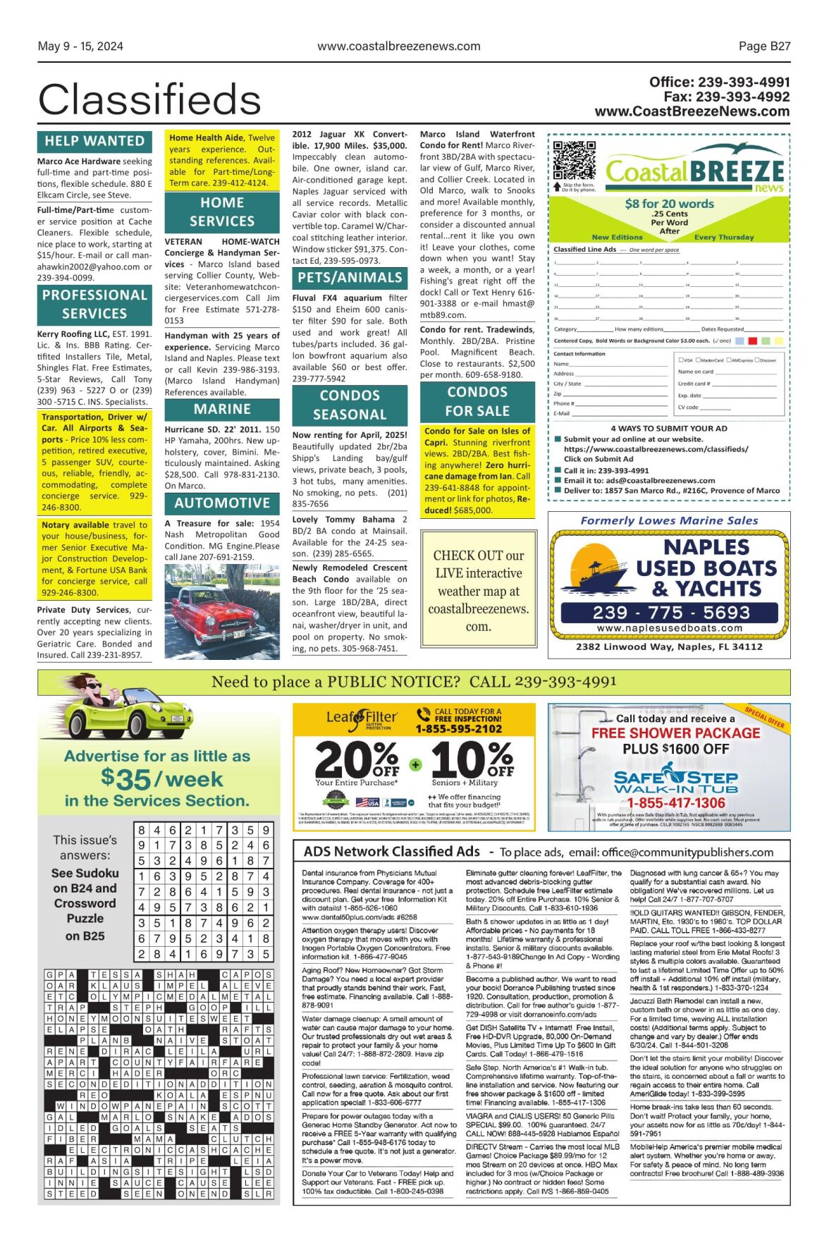 Classifieds 5-09-24 | | coastalbreezenews.com